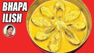 Ilish Bhapa  Famous Traditional Bengali Recipe Bhapa Ilish  Steamed Hilsa Fish By Shampas Kitchen [upl. by Nnairret675]