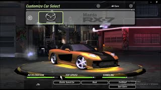 How to customize hans RX  7 in need for speed underground 2 [upl. by Cai]