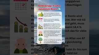 Legaler Trick 4 Jahre zusätzliche Rente 💸🕒 finanzen rente vorsorge ruhestand [upl. by Eimat]