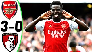 Arsenal vs Bournemouth 30  All Goals and Highlights  2024 🔥 SAKA [upl. by Dolly]