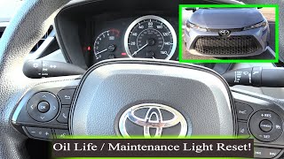 Toyota Corolla 20172022 Oil life  Maintain light reset [upl. by Cathie264]