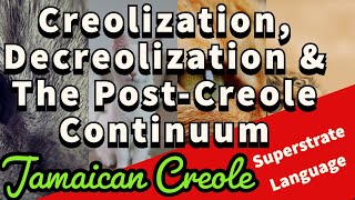 Creolization  Decreolization  Superstrate Language  Jamaican Creole  Post Creole Continuum [upl. by Lipson718]