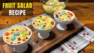 Traditional Fruit Salad with Custard  Christmas Special Delight  Healthy Dessert Recipe [upl. by Eustache987]