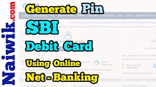 How to generate Pin for SBI Debit Card using Online Internet Banking [upl. by Lari]