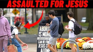 Street Preacher Assaulted for Sharing the Gospel  University of Pittsburgh AbolitionistsRising [upl. by Jemmy]