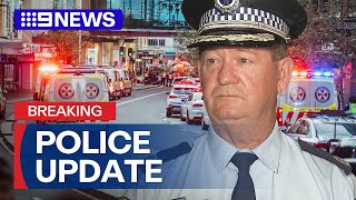 Police confirm six killed in Westfield Bondi Junction stabbings  9 News Australia [upl. by Leamiba]