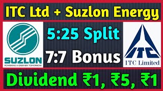 Suzlon Energy  ITC Ltd • Stocks Declared High Dividend Bonus amp Split With Ex Dates [upl. by Tamma8]