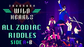 Sayonara Wild Hearts  PS4  All Zodiac Riddles Guide  Side A  B [upl. by Sakmar]