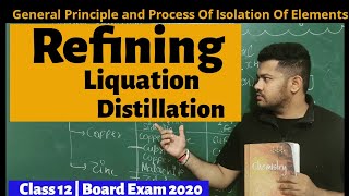 Class 12  Chemistry  Unit 6  Refining  Liquation  Distillation  CBSE  JEE  NEET [upl. by Nawek]