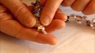 Pandora Style Bracelets  How to open amp close add amp remove beads and put it on yourself [upl. by Cyprio]