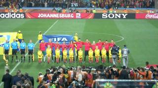 españa holanda spain holland final copa mundo world cup 2010 sudafrica  himnos [upl. by Ahsilad]