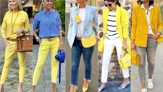 Chic Yellow Blazer Outfits for Spring amp Fall Style Inspiration amp Ideasquotmulti collection Fall outfit [upl. by Ijnek]