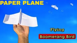 boomerang bird flying notebook flying bird plane how to make boomerang bird [upl. by Rhoades]