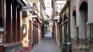 Rüdesheim Drosselgasse u Blick vom LoreleyFelsen vom 20 bis 21102012 von tubehorst1 [upl. by Constantina]