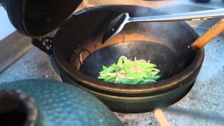 Wok cooking on Big Green Egg [upl. by Riamo]