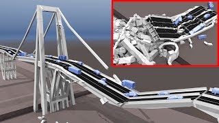 Morandi Bridge Destruction Simulation GenoaGenova Italy 2018  Demolition in 2019 [upl. by Procto131]