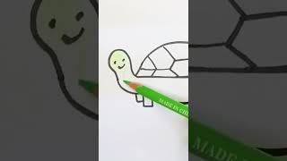 Easy Turtle 🐢 Drawing 😍🌸💫art shorts [upl. by Tiebout]