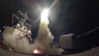 Syria US fires 59 Tomahawk missiles on air base in response to suspected gas attack [upl. by Elwina]