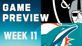 Las Vegas Raiders vs Miami Dolphins  2023 Week 11 Game Preview [upl. by Acenom679]