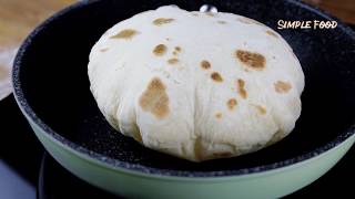 Only 3 Ingredients  Pita Bread at home  Flatbread Recipe No Oven No Yeast   Pita Bread Recipe [upl. by Salita66]