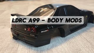 RC DRIFT CAR  NISSAN SKYLINE GTR R34 VSPEC II NUR  LDRC A99  UPGRADE  BODY [upl. by Esej]