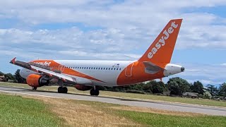 easyJet landing LondonSouthendAirport on a windy day [upl. by Nnylasor]