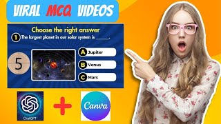 Using Canva amp Chat GPT Create 1000 Viral MCQ Quiz Videos YT Channel in 10 Mins AI Faceless Channel [upl. by Warthman]