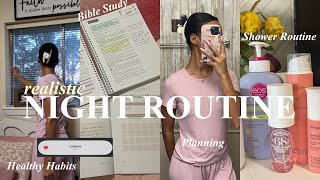 PRODUCTIVE NIGHT ROUTINE♡ realistic healthy habits shower routine planning amp bible study [upl. by Nali743]