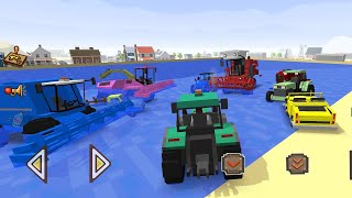 We built a swimming pool to relax after work  Blocky Farm amp Racing Android  Ios GamePlay [upl. by Katherine]