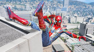 GTA 5 IRON SPIDERMAN Ragdolls Compilation Euphoria Physics Showcase 5 [upl. by Rett]