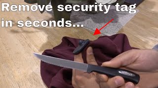 Remove security tag from clothing  hack [upl. by Nidnerb]