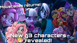 MONSTER HIGH NEWS NEW G3 Characters revealed Mouscedes returns  new boy character [upl. by Dnesnwot284]