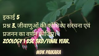 jivanu ki koshika sanrachna AVN prajanan ka varnan kijiye Zoology 1 Bsc 3rdFinal Yr DK Paikara [upl. by Eiddet]