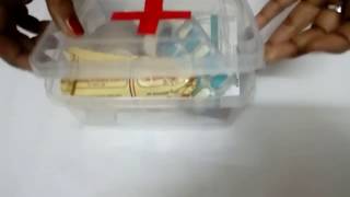 How to make First Aid Box for school projectFirst Aid BoxFirst Aid kit में क्या क्या रखेंDIY box [upl. by Addi]