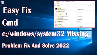 Cmd cwindowssystem32 Missing Problem  How To Fix [upl. by Odranoel41]