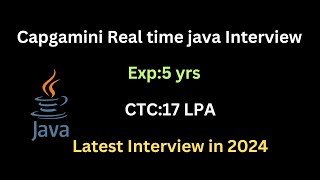 Capgemini interview questions and answers  Real time java interview for experienced [upl. by Drahcir]