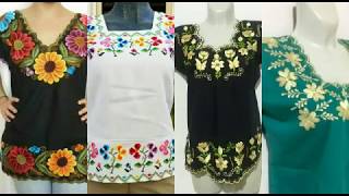 BLUSAS BORDADAS YUCATECAS  MODA BLUSAS BORDADAS 2018 [upl. by Yenruoc]