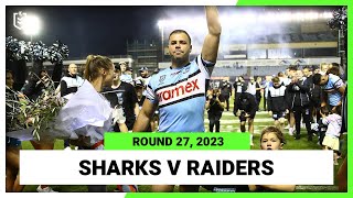 CronullaSutherland Sharks v Canberra Raiders  NRL Round 27  Full Match Replay [upl. by Yllrebmik798]