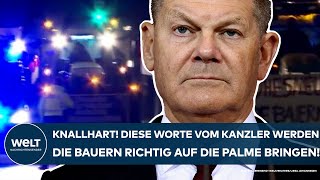 DEUTSCHLAND Protest Diese Worte von Kanzler Scholz wird die Bauern noch mehr auf die Palme bringen [upl. by Treblah]