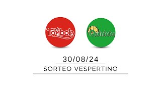 Sorteo Vespertino de Quiniela y Tómbola  30082024 [upl. by Assiar]