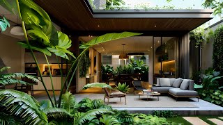 Tranquil Modern Courtyard Design  Tropical Plants amp Minimalist Interior Space  4DXDESIGN [upl. by Cavill697]