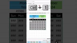 Dynamic Calendar in Excel ExcelShorts MSExcel [upl. by Elinnet]