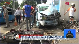 Mabuk Miras Angkot Tabrak Motor Pedagang Lontong Sayur dan Pembeli di Pulogadung  BIS 0602 [upl. by Kim]