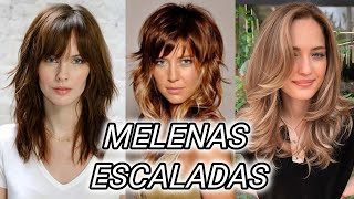 CORTES de CABELLO MODERNOS para MELENAS y MEDIAS MELENAS ESCALADAS y DESFILADAS [upl. by Siuraj306]