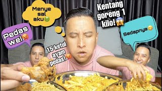 quot CHALLENGE TELAN KENTANG GORENG 1 KILO VS AYAM PEDAS 15 KETULquot VLOG IJAT MUKBANG MALAYSIA [upl. by Ahsekyw]