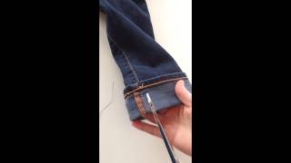 How To Hem Jeans Keeping The Orignal Hem [upl. by Amena]