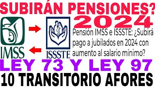 🙏CUÁNTO SUBIRÁ IMSS ISSSTE PENSIONADOS Y JUBILADOS 2024 UMASALARIO MÍNIMO 🚨 [upl. by Lynda]