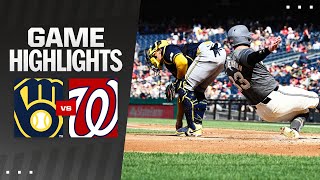 Brewers vs Nationals Game Highlights 8324  MLB Highlights [upl. by Eerej826]