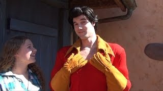 Gaston Meet and Greet Near Gastons Tavern in New Fantasyland Magic Kingdom at Walt Disney World [upl. by Dash70]