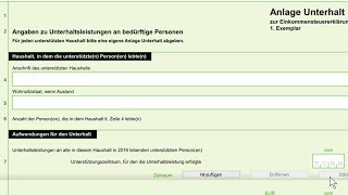 ELSTER ELSTERFORMULAR  Elster Online Steuererklärung ausfüllen  ANLAGE UNTERHALT [upl. by Baudelaire]